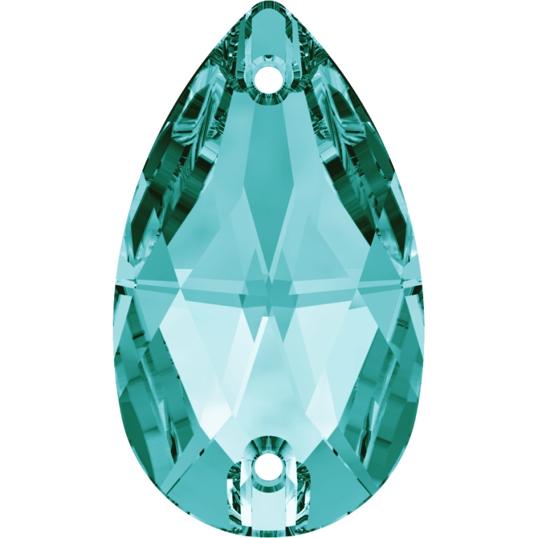 (image for) 3230 28x17mm Blue Zircon 2 Hole Sew on Pack Qty 2